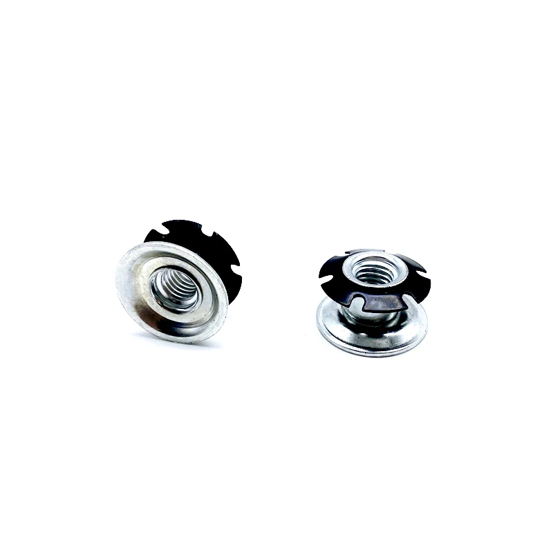 Customized 1/4 3/16 5/16 3/8 crown nut layered pipe threaded insert round tube spring nut used for shelves and display racks