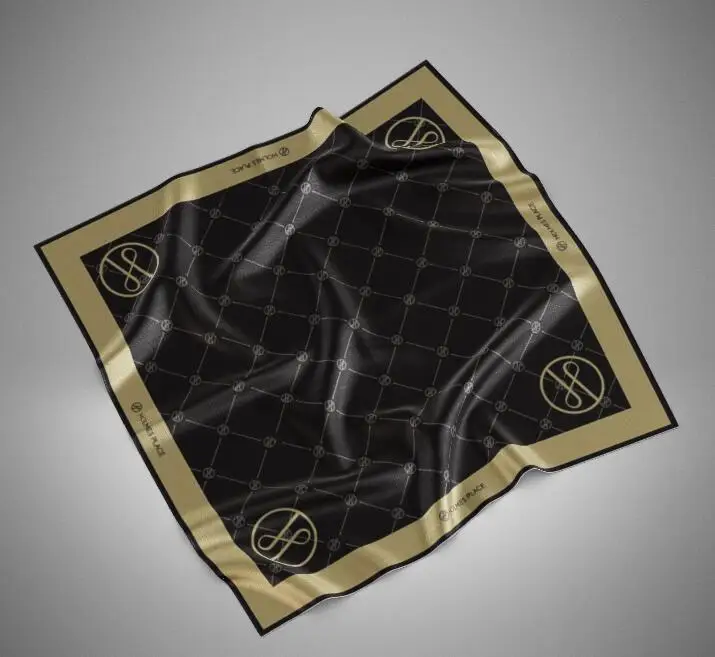 Custom Size Low Moq Square bandana custom logo silk scarf