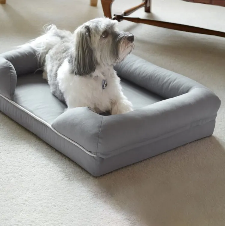 Ultimate Dog Bed & Lounge with Orthopedic Memory Foam Bolster