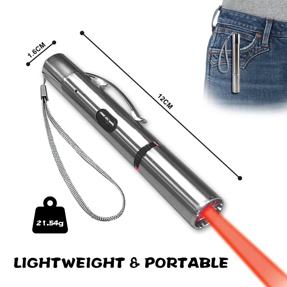 Custom Logo USB Rechargeable Pet Interactive Toys Mini Dog LED Laser Light Indoor Kitten Laser Pointer Interact Cat Toy