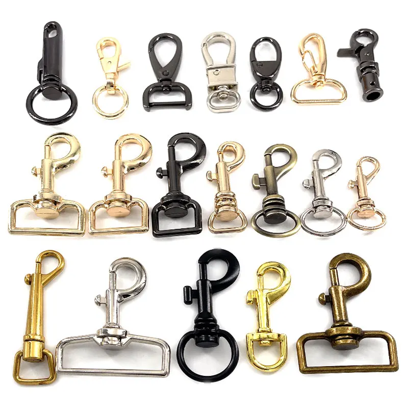 Gunmetal Zinc Alloy Purse Handbag Dog Chian Leash Clasp Lobster Claw Metal Swivel Snap Hook For Bags