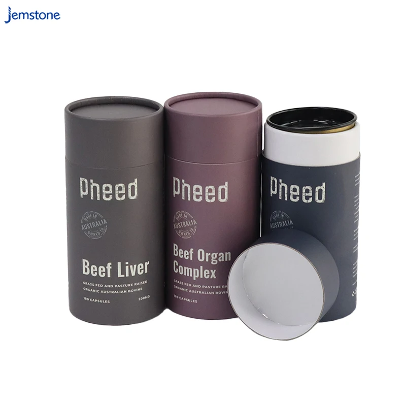 Biodegradable Custom Food Grade Cardboard Cylinder Eco Tea/capsule/spice Powder Packaging Paper Tube Box Craft Paper Customized