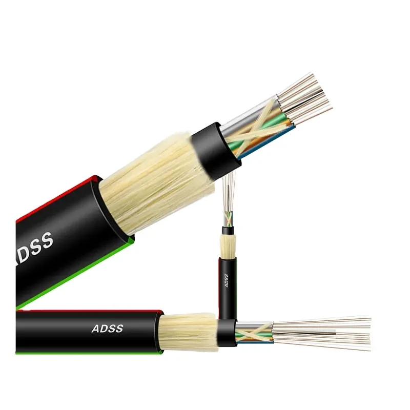 Wholesale 12 24 Fibers 100m Stranded Loose Tube Outdoor Multimode Waterproof ADSS Fiber Optic Cable