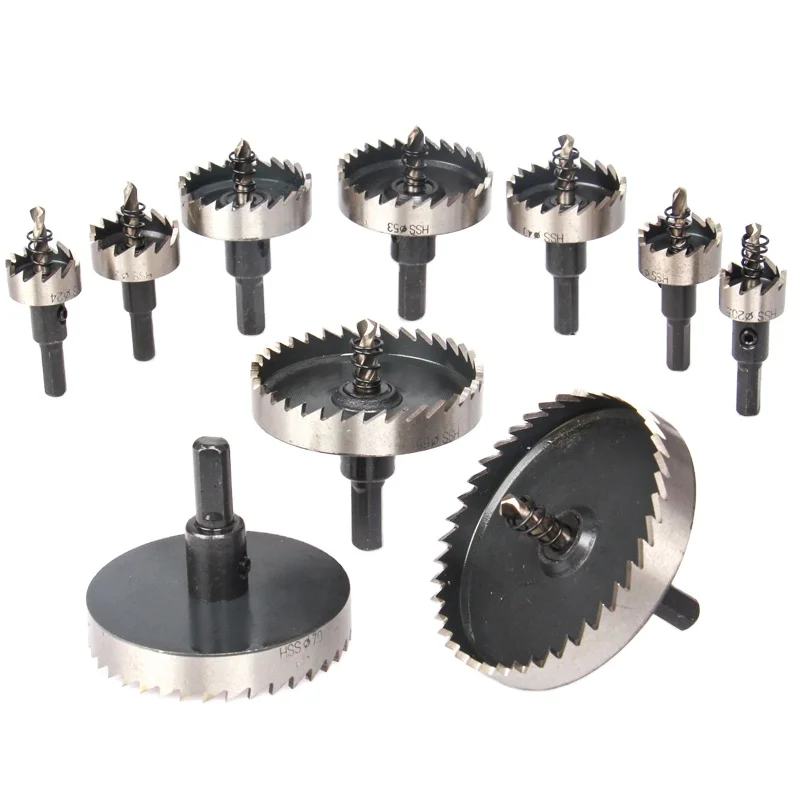 12-80mm 1Pc Triangular Shank High Speed Steel Hole Saw Drill Bits Metalworking Tools For Aluminum Stainless Steel Alloy Metal