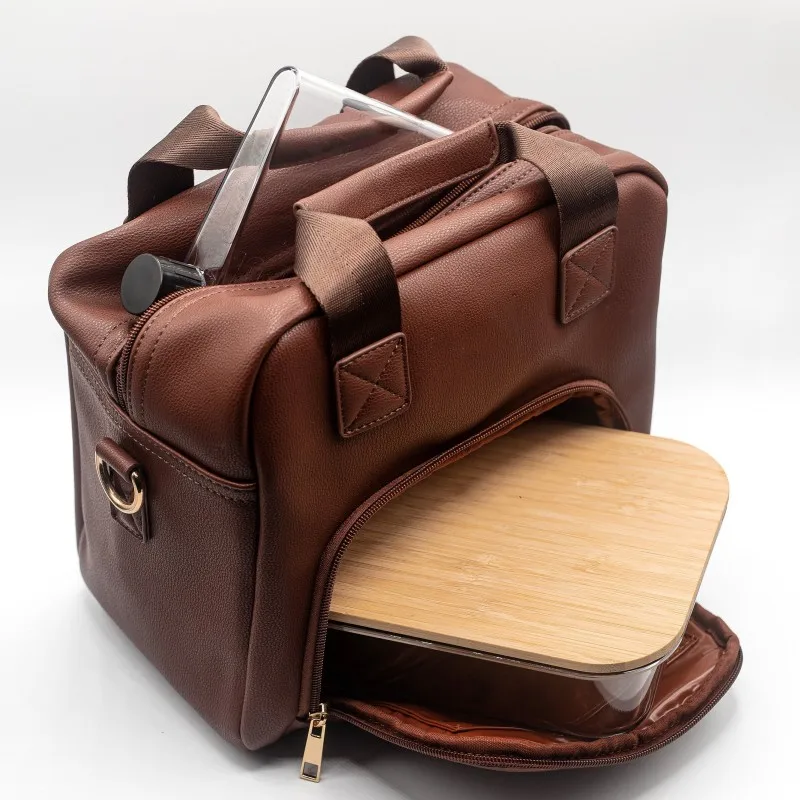 Portable Insulated Lunch Box 2024 New Lunch Cooler Box for Girls Fashion Leather Lunch Bag