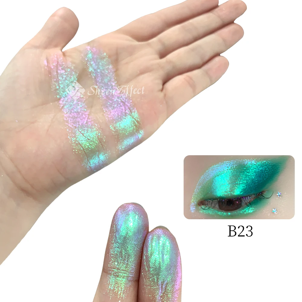 SheenEffect multicolor Elevate Your Makeup Game with Multicolor Single Pan Metallic Multichrome Chameleon Eyeshadow