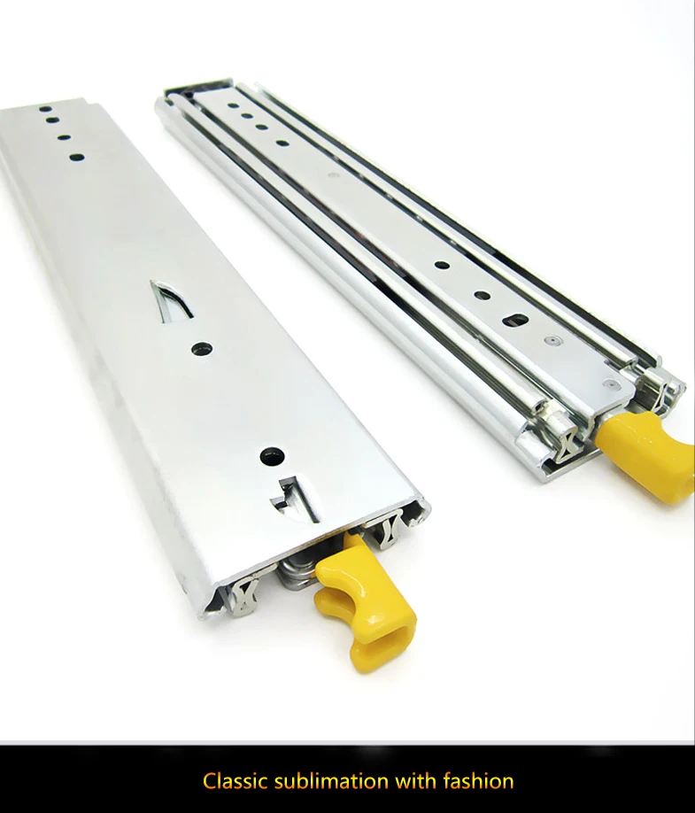 CS2076LK 76mm 225KG load rated long drawer slide Heavy duty lock drawer slide expansion guide