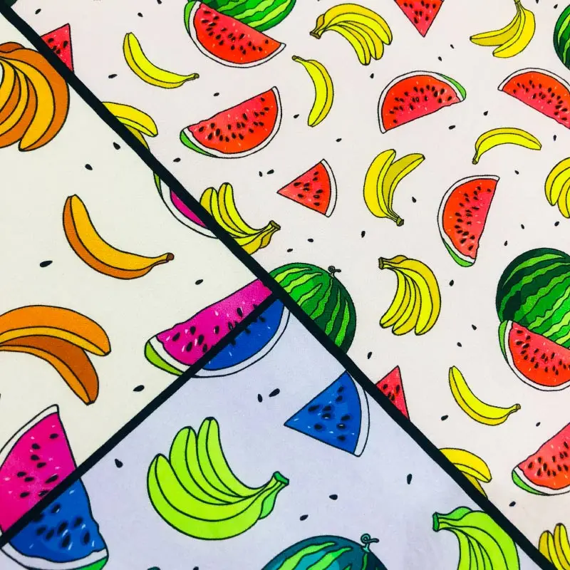 Hot selling watermelon banana Print 97% cotton 3% spandex custom digital printing poplin fabric for T-shirt