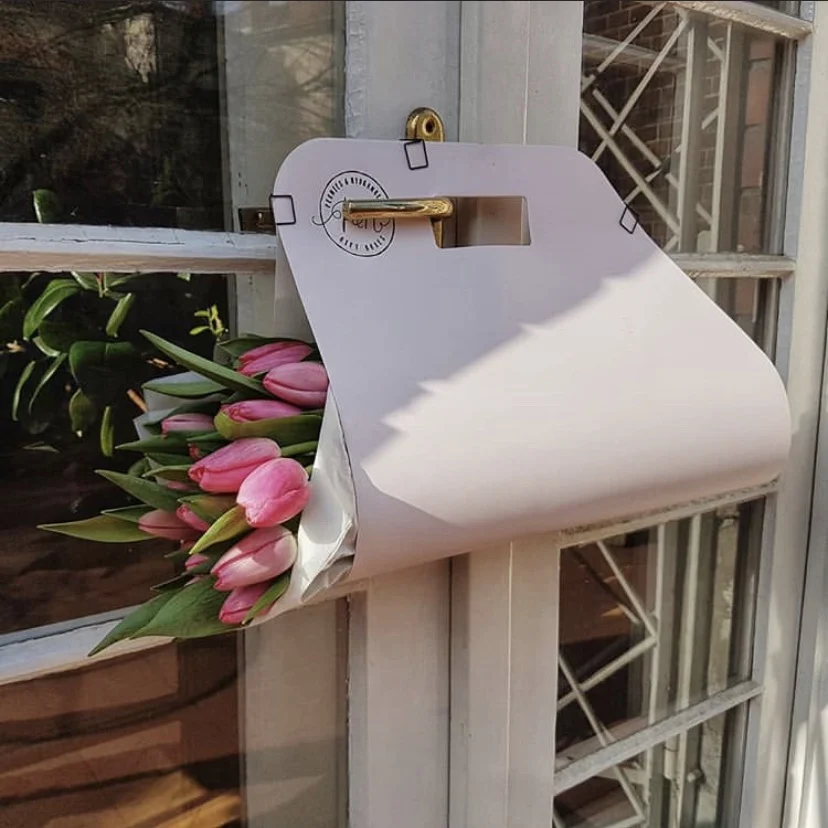 
Nice brown kraft icecream disposable full printing flower packaging paper sleeves for cut 