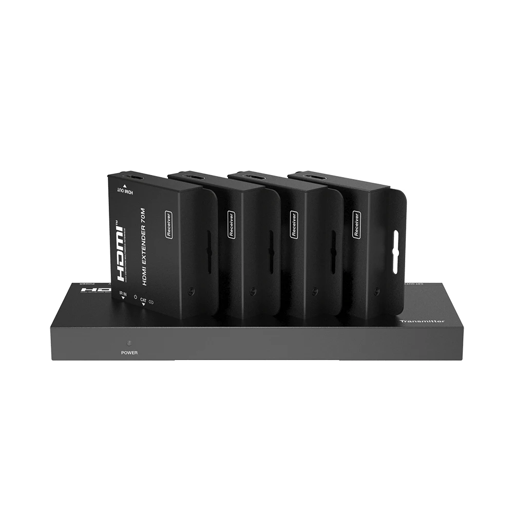 4 ways hdmi splitter 1x4 70 meters at 1080P@60Hz via a single CAT6 cable