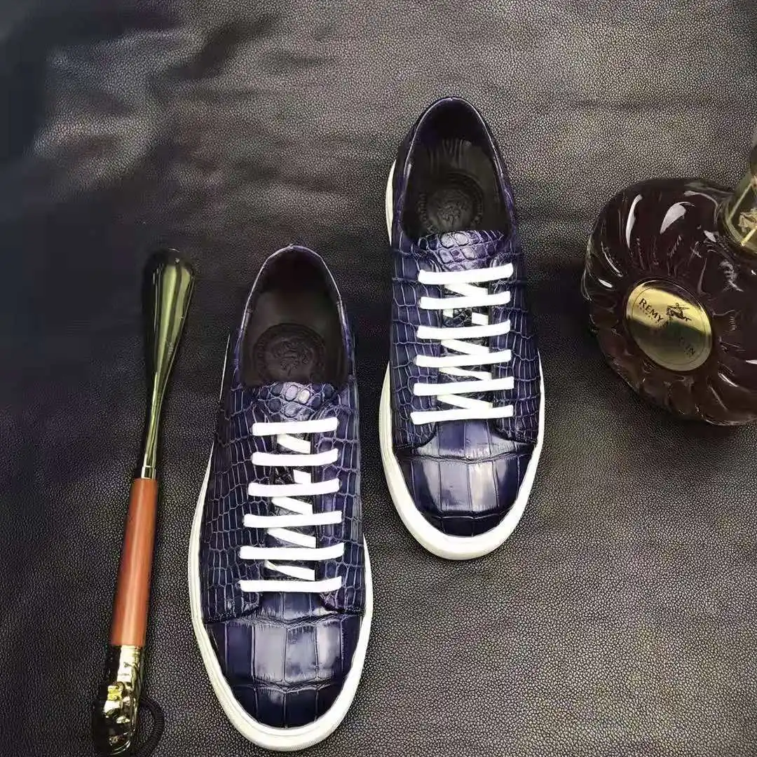 Top Quality ladies sneakers shoes casual Luxury Genuine Crocodile Leather Party male shoes sneaker skateboard Custom Men Shoes