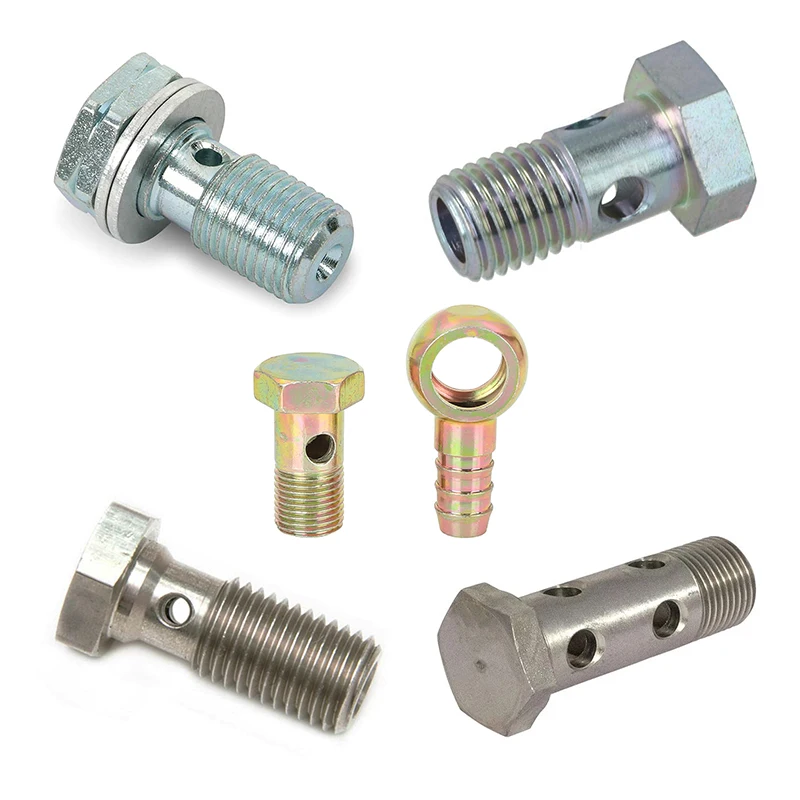 M6 m9 m14 m18 blue sus304 metric motorcycle double brake line banjo bolt hollow screw m16 automotive fasteners