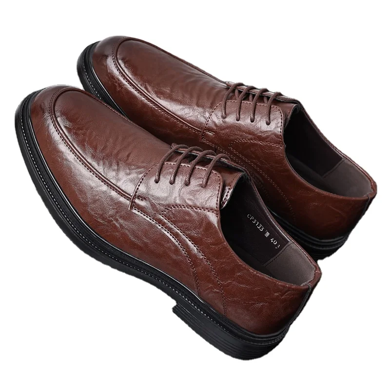 Manufacture good quality leather long shoes for men leather shoes for men flat designer shoes leather