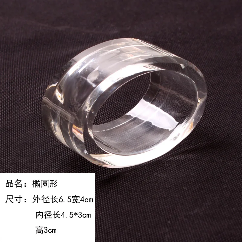 Clear Solid Acrylic Flower Holder Wholesale plastic glass rustic lucite napkin ring