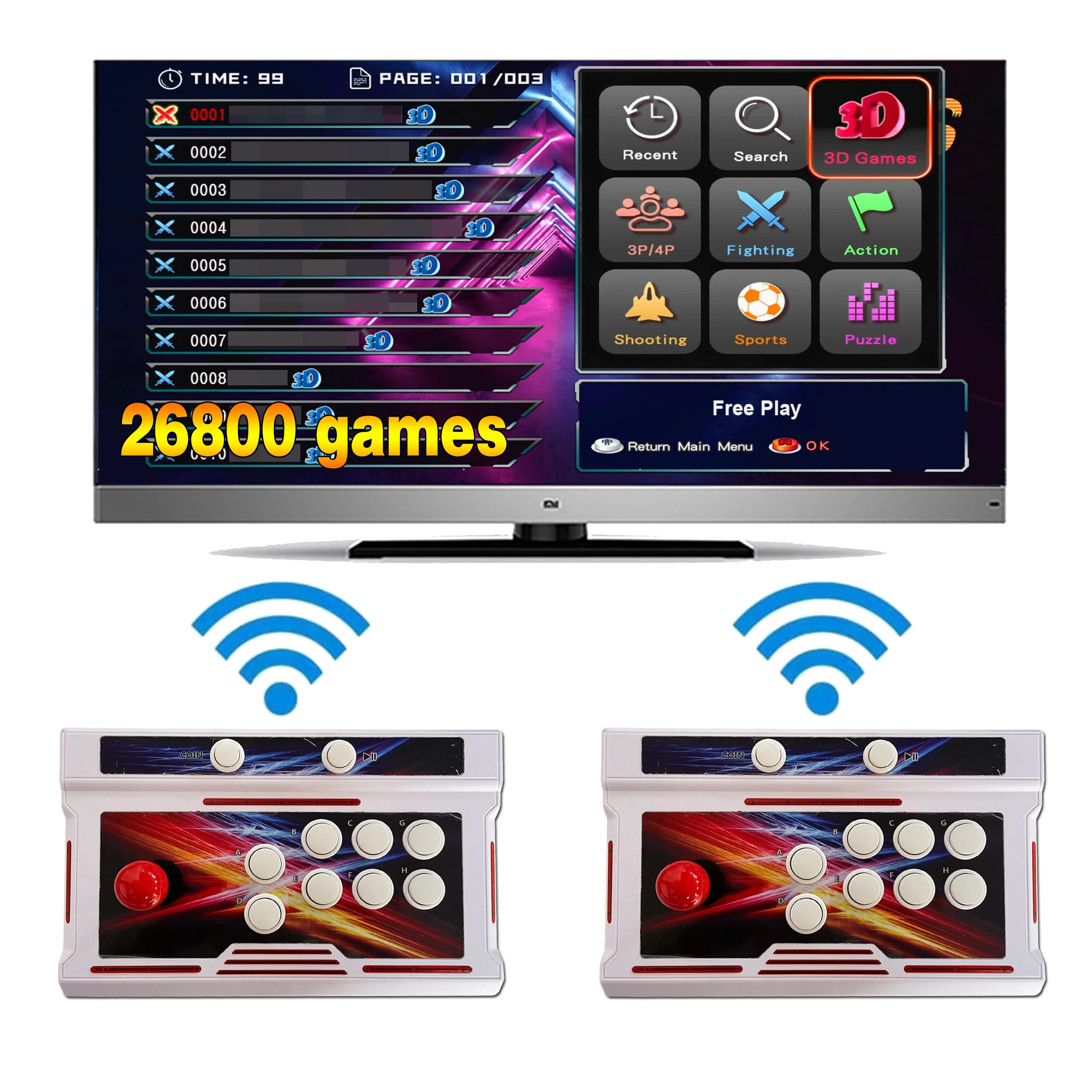 arcade machine arcade box  26800 in 1 game wireless Bluetooth handle game arcade retro video electronic products game console