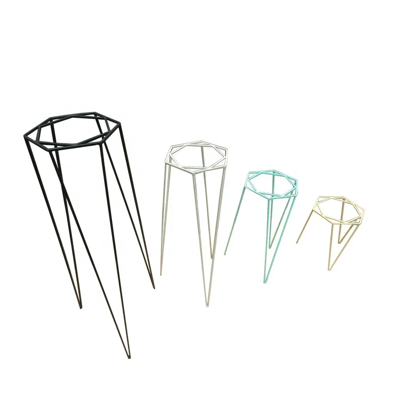 Custom Decorative Square Gold Iron Metal Flower Pot Stand Flower Pot For Balcony