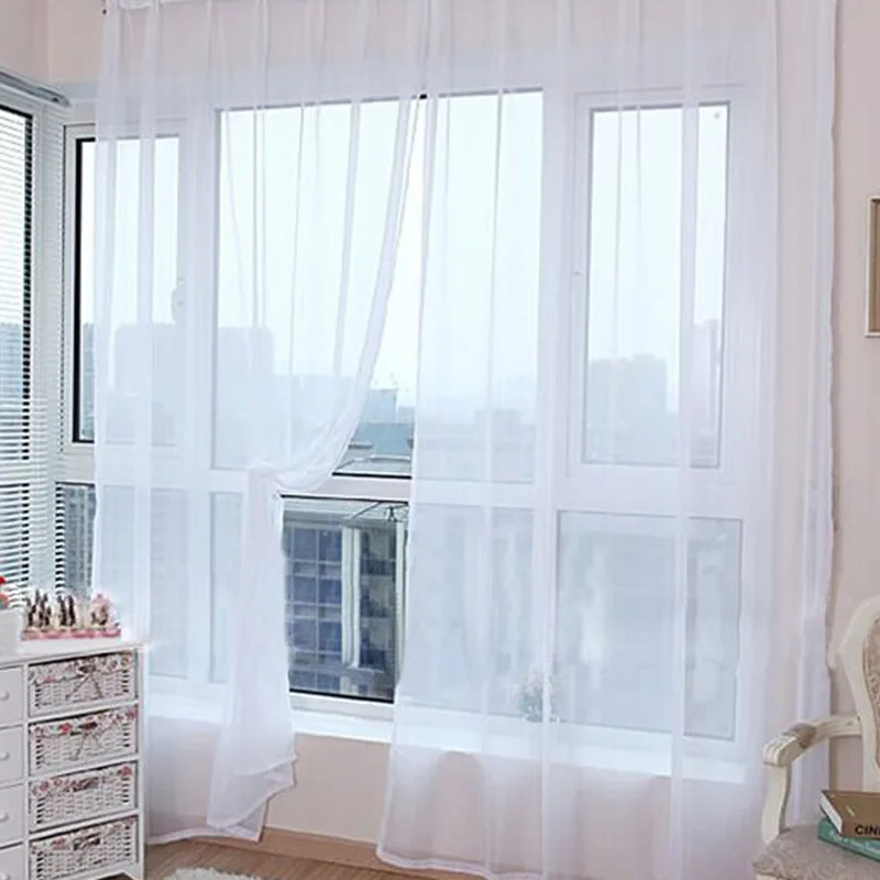 Modern Design bedroom Living Room white Window Screening Solid Door Curtain
