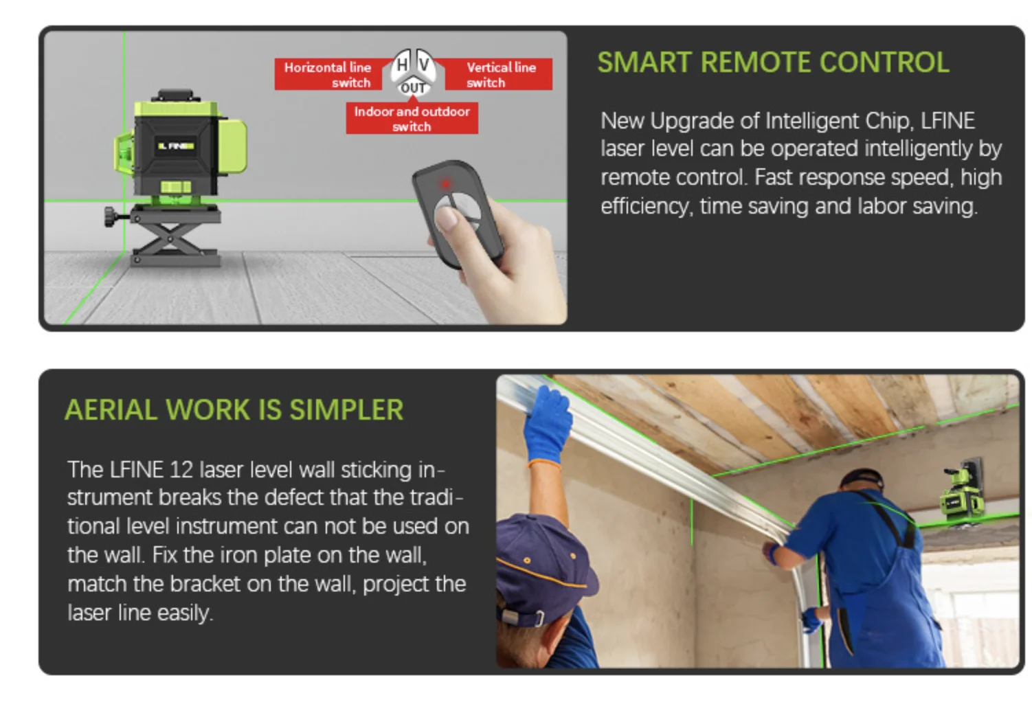 Factory Wholesale Industrial 4D 16-Line Green Laser Level Self-Leveling DIY Rotary Laser 50m Working Distance Battery Powered