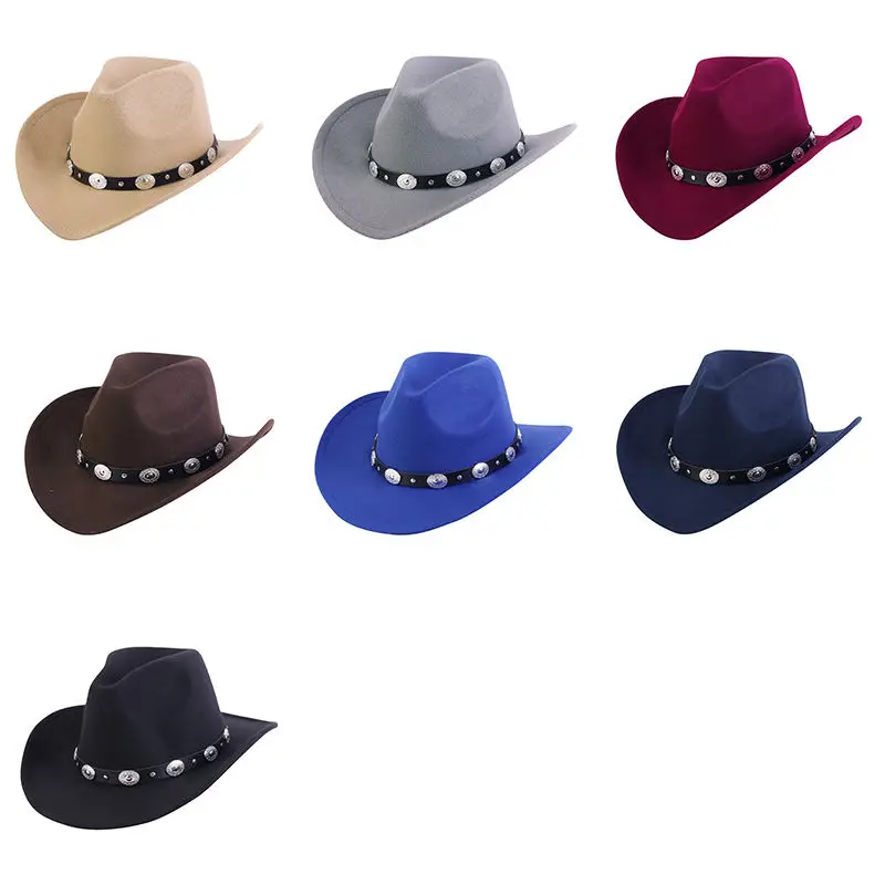 Wholesale Wool Fedora Cap Bulk Hot Sale Cowboy Hat Custom Men Felt Cowboy Hats