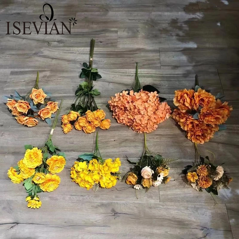 Isevian шелк с длинными стеблями цветущей вишни оптом для свадебного зала фон Свадебные украшения