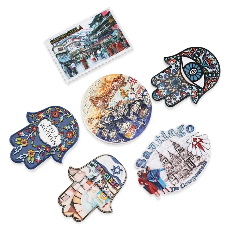 Design Different Countries Tourist  Souvenir Custom 3D Resin  Magnets For Fridge