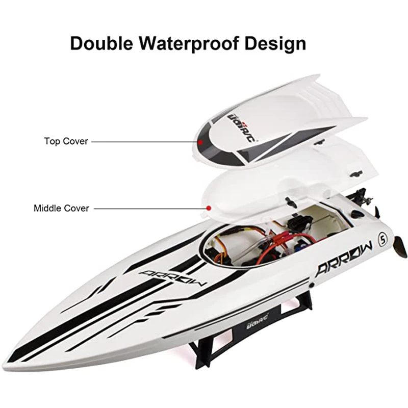 RC Boat High Speed 50km/h UDiRC UDI005 Waterproof 2.4GHz Radio Control Boat Brushless RC Speedboat Pvc Boat Toys Gift For Kids