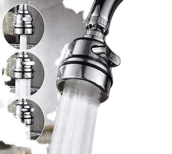 Rotate 3 Modes Kitchen Faucet Boost Extender Water Saving High Pressure Nozzle Adapter Adjustment 360 Rotatable