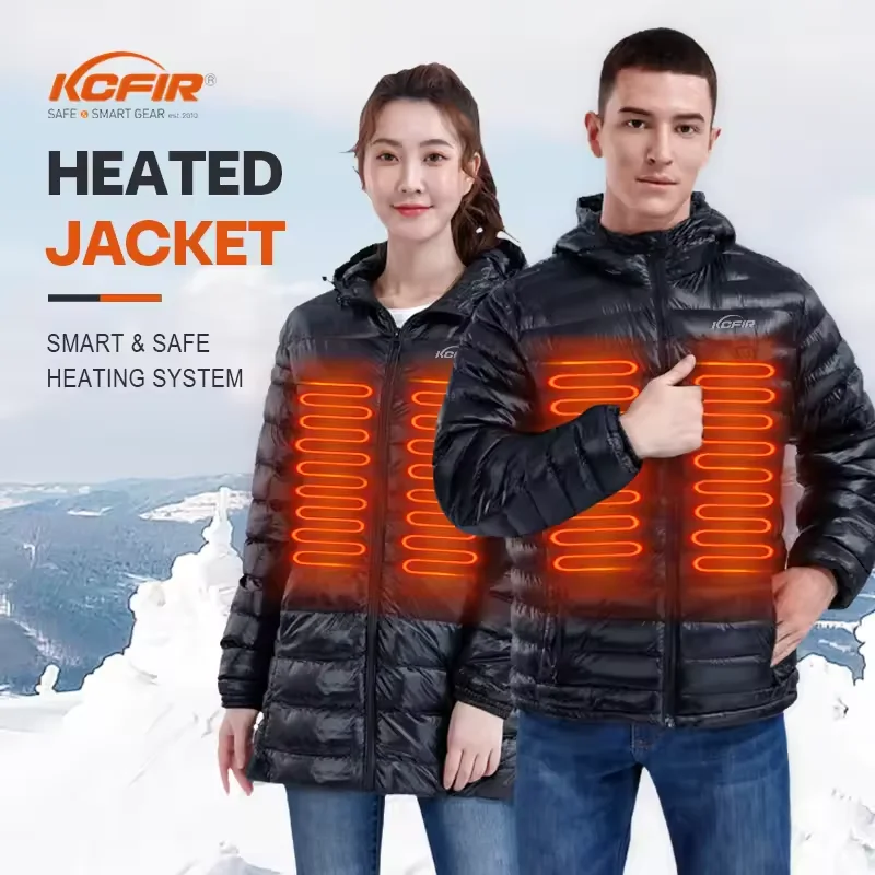 clothes wholesale safety thinsulate carbon fiber  button battery electronic rechargeable power bank self heating heated jacket