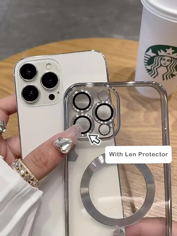 Coque Max Case Magsafe Wireless Charge Electroplated Phone Cover TPU Telephone Clear for Iphone14pro Mobile for Iphone 14 Case