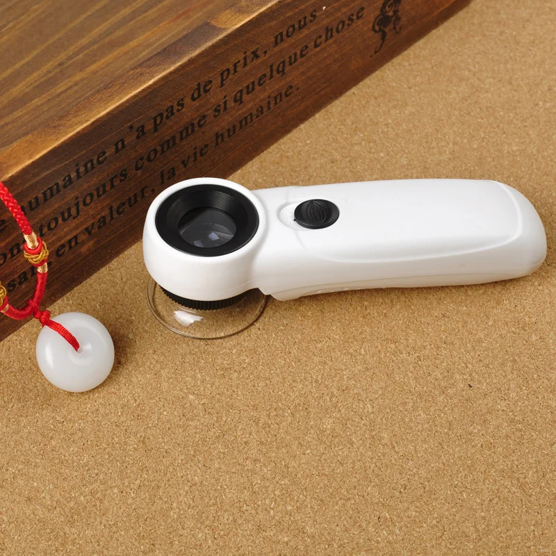 
Two LED light high power optical lenses hand-held antique identification mobile magnifier loupe lamp 