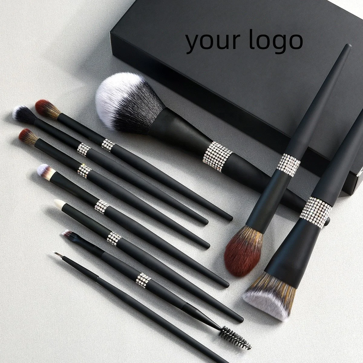 10, 12, 14 pcs Makeup Brush Set With Shining Diamonds Case ensemble de pinceaux de maquillage cosmetiquera Custom Logo Makeup Se