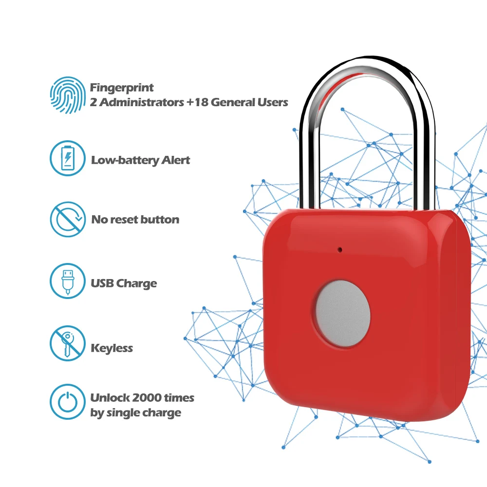 hot sale Fashion smart padlock Smart fingerprint keyless padlock