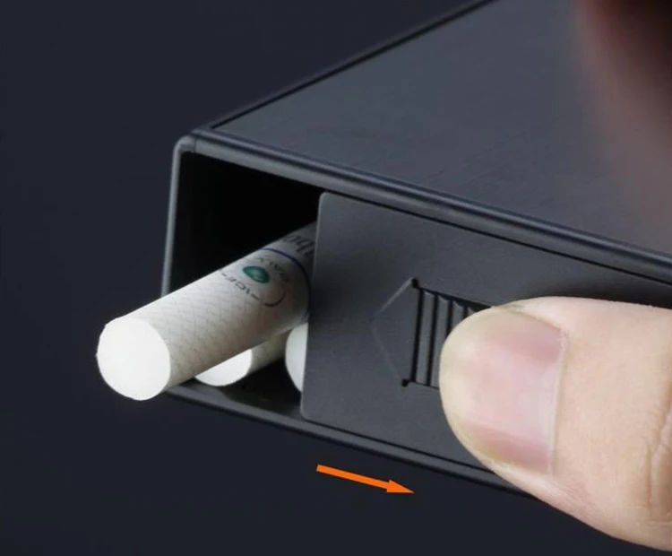 Китайский новый год пользовательские usb зарядка для мужчин подарки аксессуары электронный автоматический пластиковый портсигар металлический ящик с