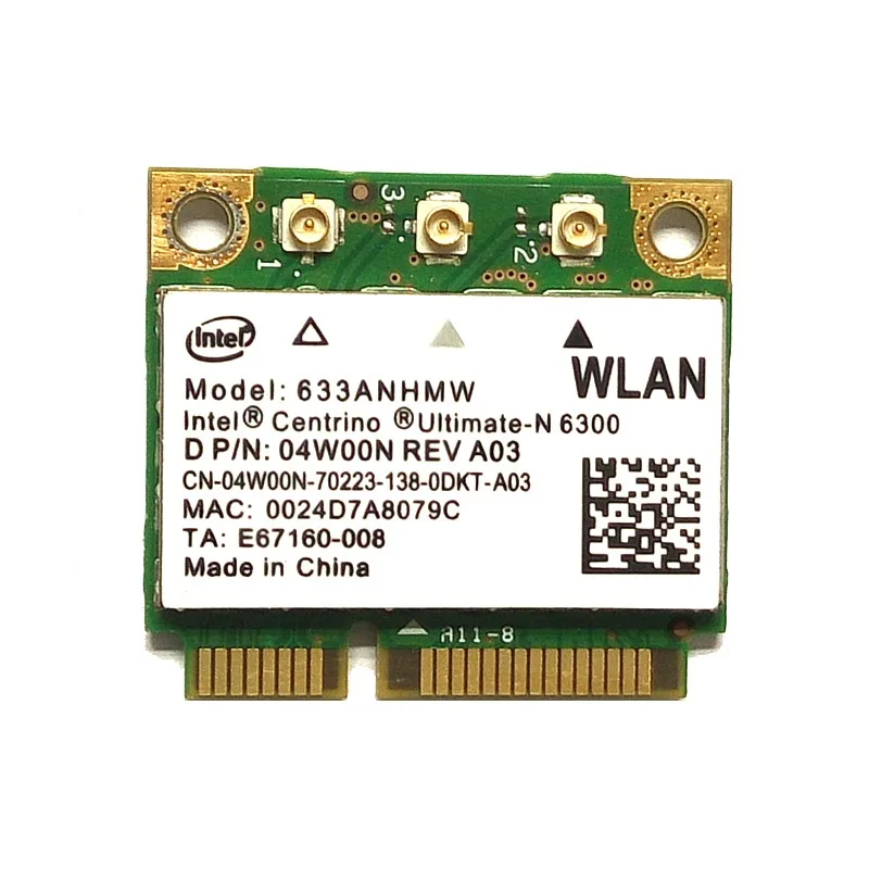 6300 633ANHMW 6300AN Centrino Ultimate-N 6300 FRU 60Y3233 WiFi network card For thinkpad Y460 Y560 T420 t430 X230
