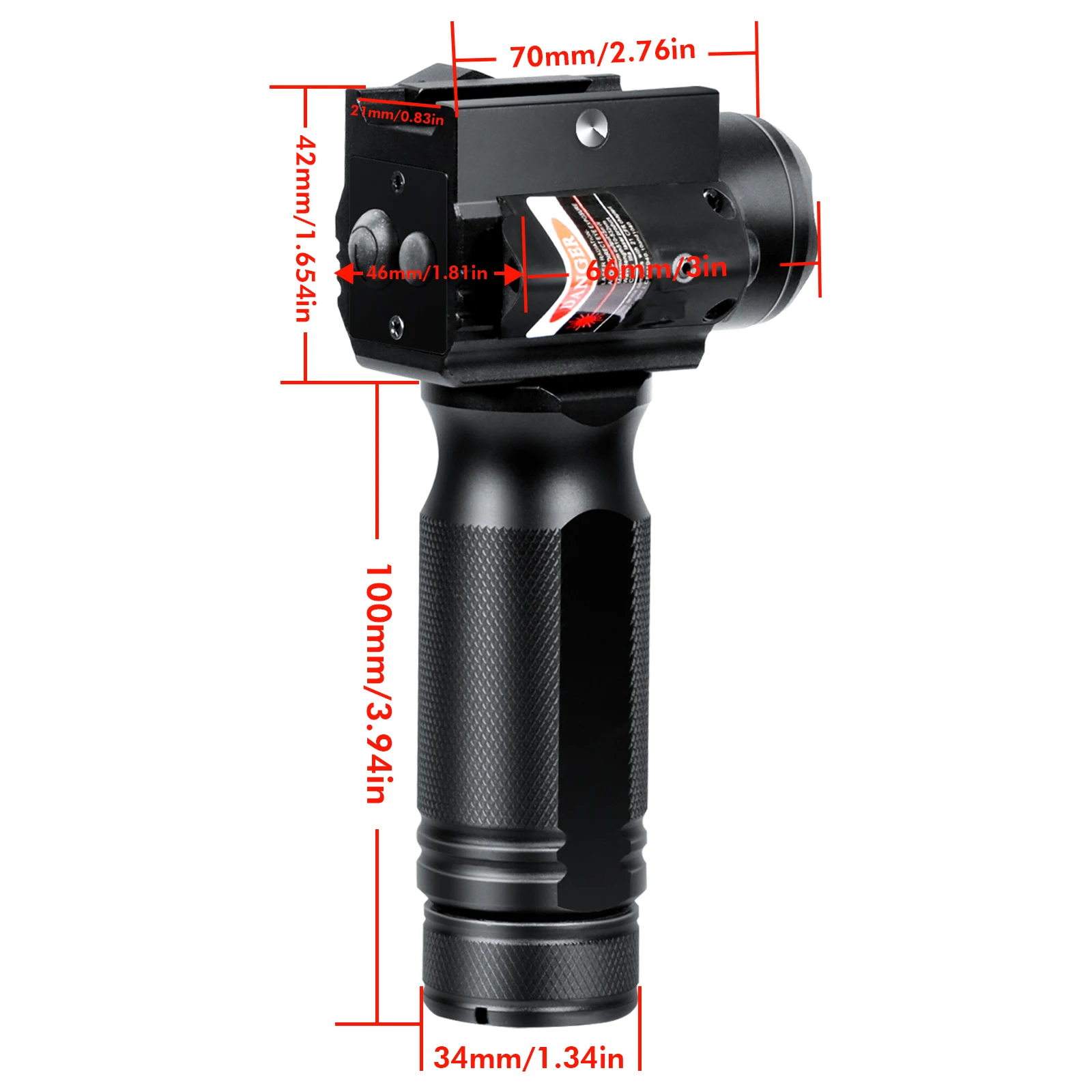 Hot Selling Red Laser And LED Integrated Under Hanging Flashlight Green Laser White Light Strobe 20mm Tactical Lighting Lamp