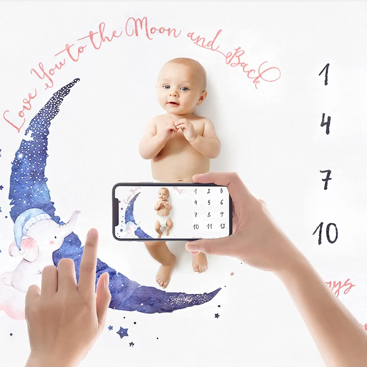 2024 High quality muslin milestone blanket monthly baby milestone photogrpahy blanket