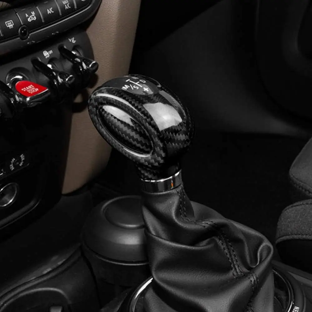 Gear Shift Knob Cover Cover Shifter Handle Head Sticker Interior Trim for Mini Cooper F54 F55 F56 F57 Accessories carbon fiber