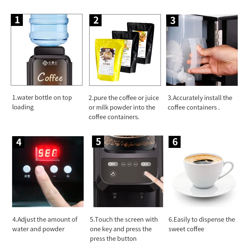 Small vending machine coffee brown metal 10cups coffee making machine price