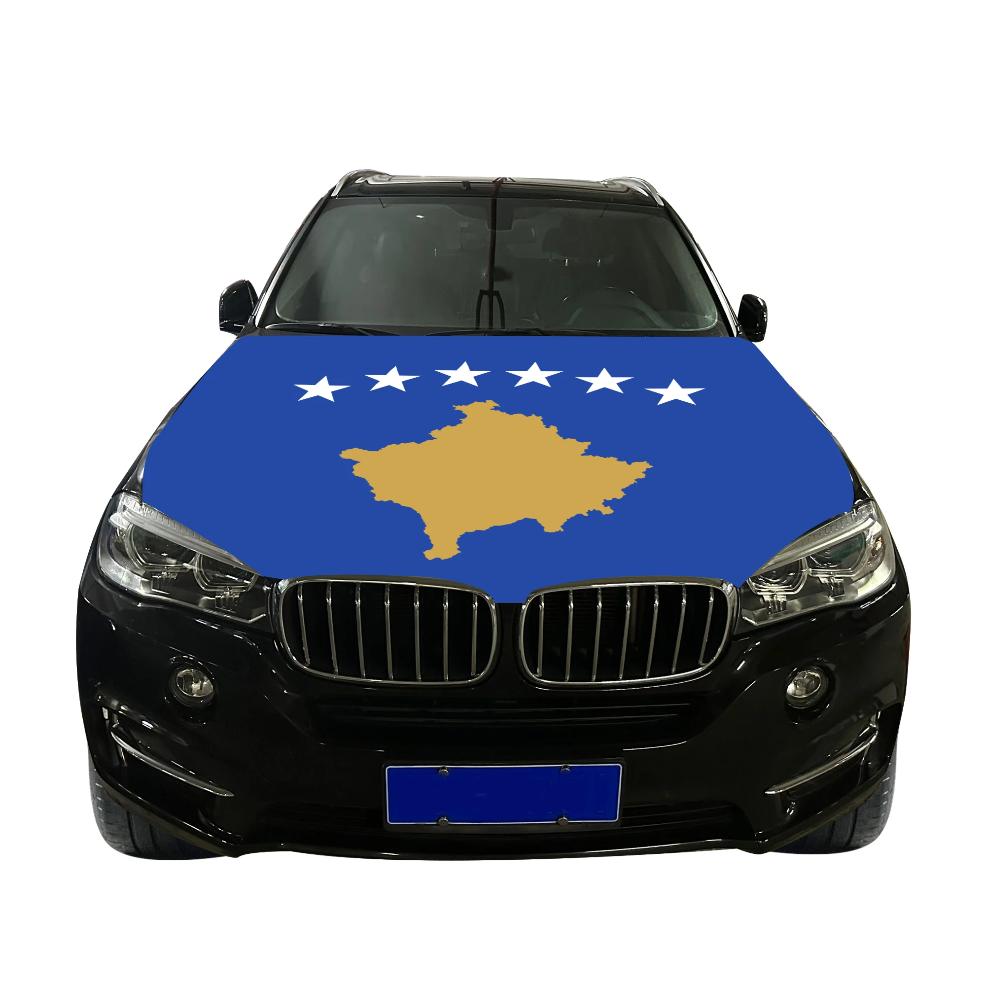 Доступная национальная крышка капота автомобиля флаг Косово двигателя Прямая продажа с завода полиэфирная ткань