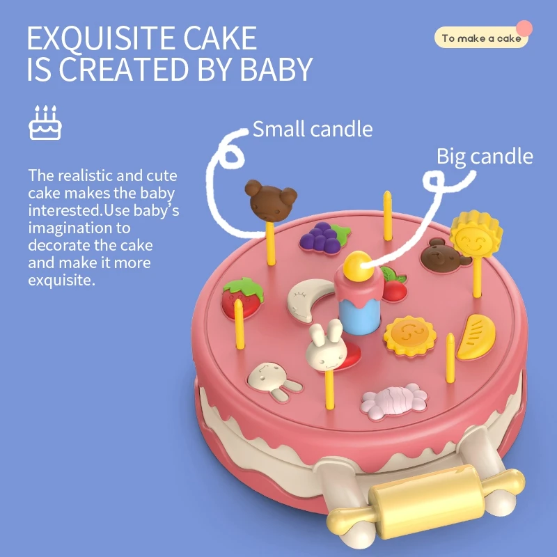 New Fashion Preschool Game Creative DIY Safety Dessert Kitchen DIY Plasticine Tool Set Super Clay Color Clay Cake Toy