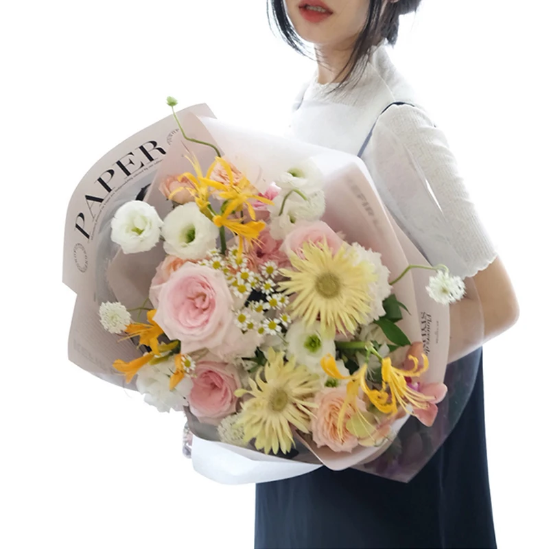 LUCIA  Fashion Newspaper Series Wrapping Flower Paper Flower Wrapping Paper Gift Box Packaging Materials