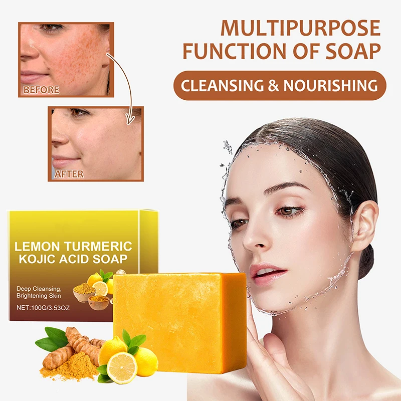 Natural Nourishing Tumeric Mild And Non-Irritating Lemon Turmeric Kojic Acid Soap