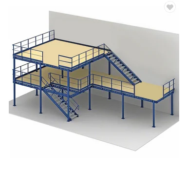 New Industrial Storage Rack System Metal Deck Floor Warehouse Mezzanine