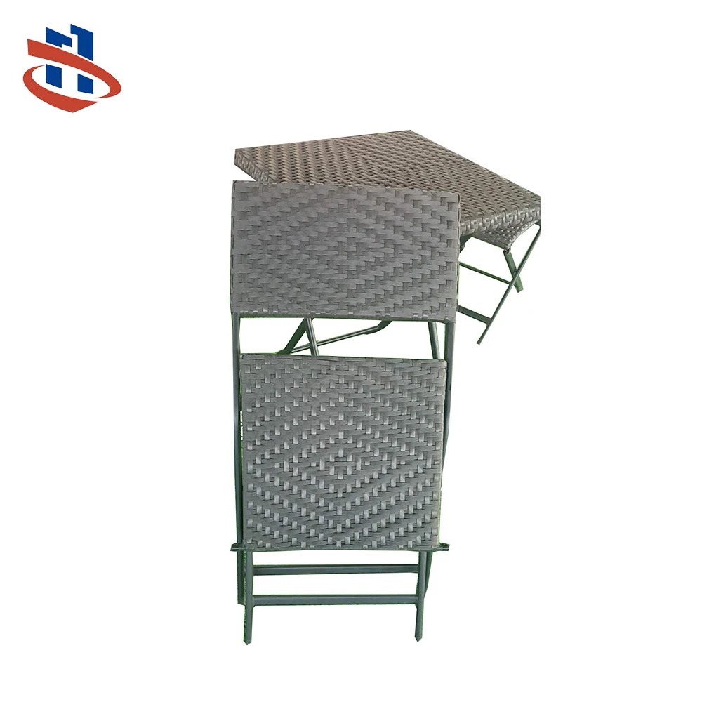 Economic Garden Rattan Outdoor Furniture Wicker Dining Folded Table Chairs Set Iron Modern Vietnam Easy Carrying 1*40HQ