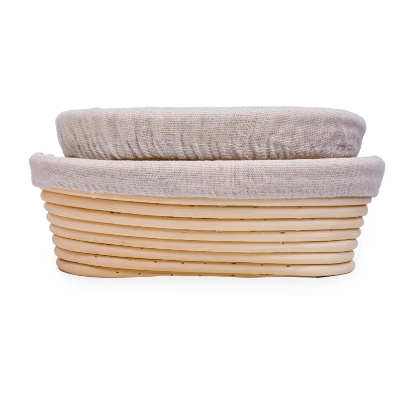 Oval 10 Inch Round 9 Inch Rattan Bread Proofing Basket Set Of 2 With Liner Bread Lame Scrape For Baking Tool Mould