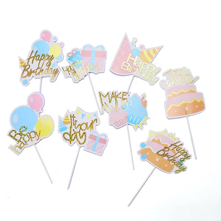 New hot fashion paper cake topper birthday party cake topper cartoon gift balloon hot air balloon cake toppers