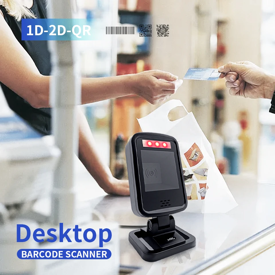 JR T560 barcode scanner omnidirectional desktop scanning qr code scanner USB paypal payment price qrcode barcode reader
