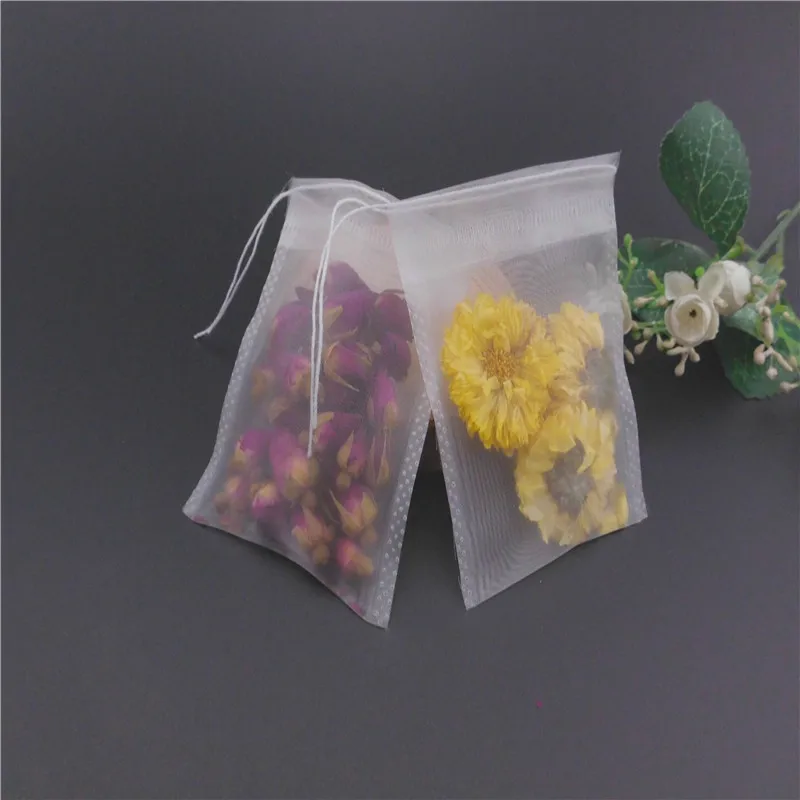 China factory wholesale nylon materials pull rope coffee tea bags custom logo