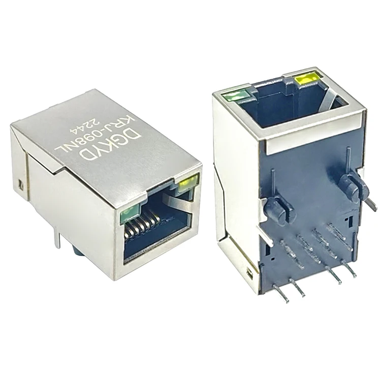 Manufacturer Supply KRJ-098NL 90 degree network Jack RJ45 Connector with magnetics .