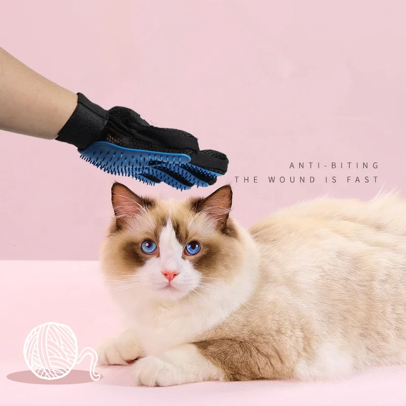  Custom Silicone Pet Hair Remover Brush Glove Deshedding Groom for Dog Animals